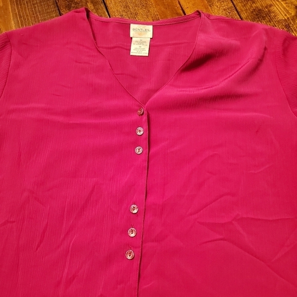 BENTLEY Pink buttondown blouse 3X - Picture 6 of 9